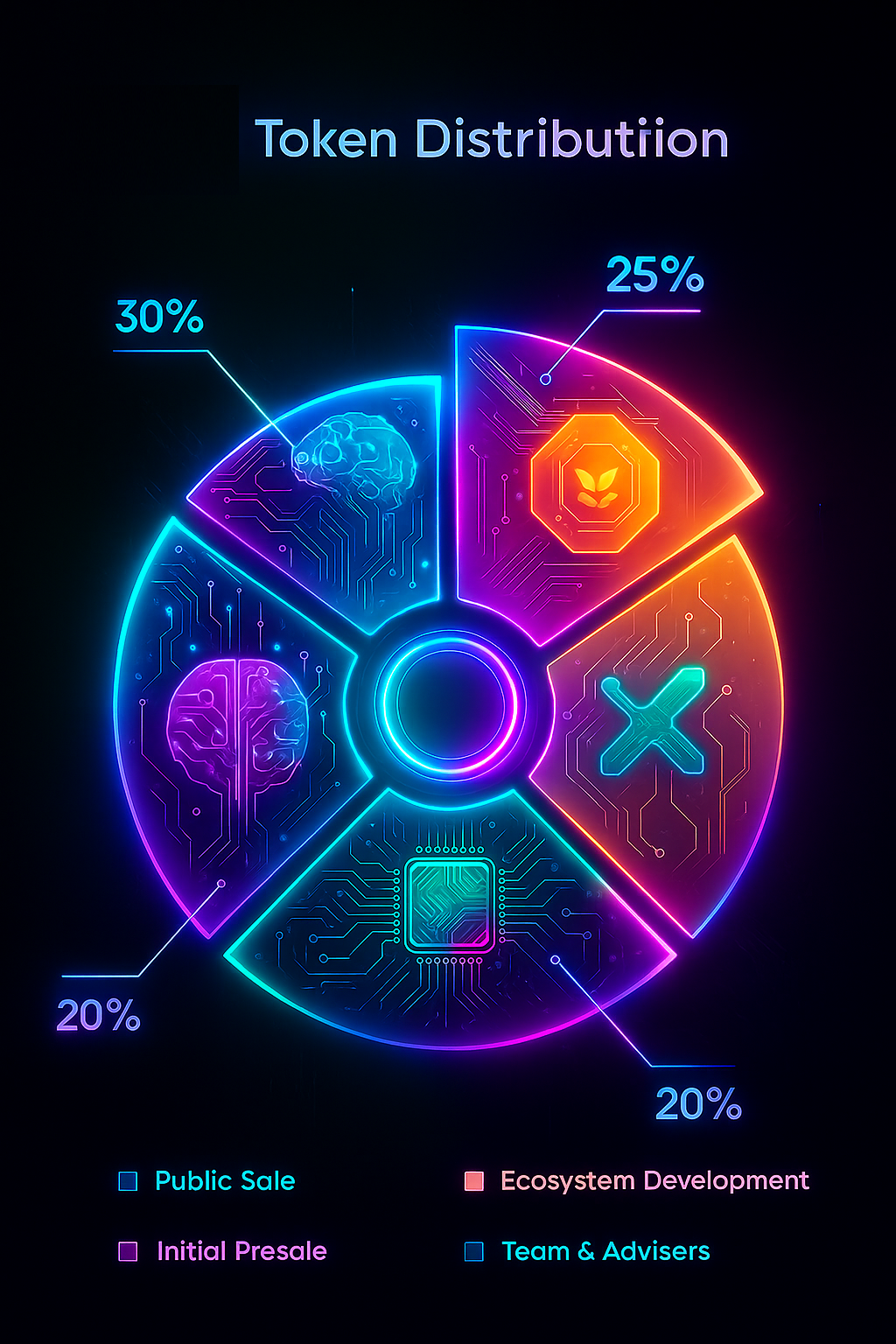 Pie chart of GROK36K token distribution